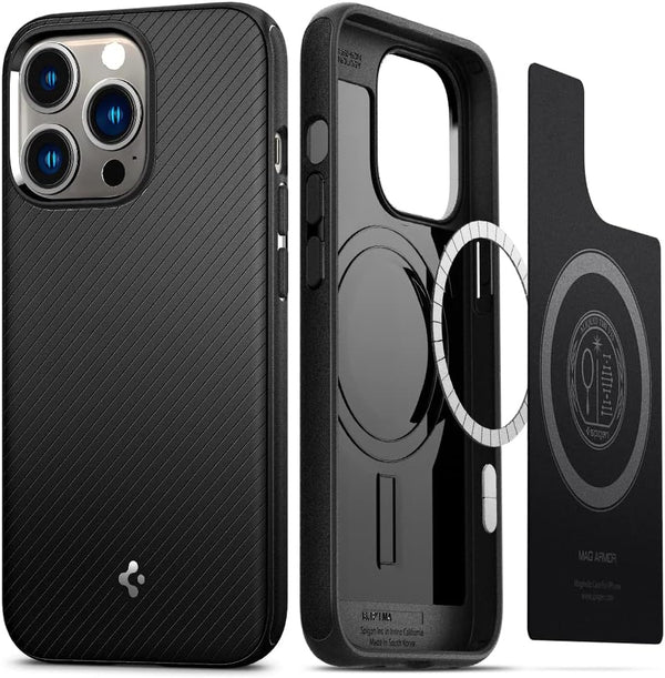 Spigen Mag Armor (MagFit) Compatible with MagSafe Designed for iPhone 13 Pro Case (2020) - Matte Black