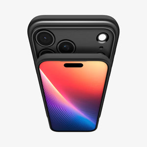 Spigen iPhone 17 Pro Case – Thin Fit (MagFit) - Black - front and rear camera view