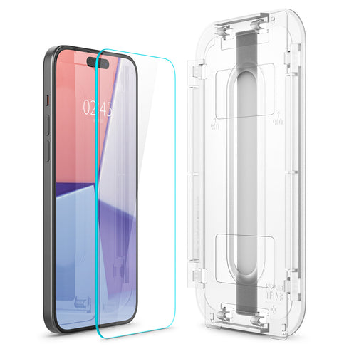 Spigen iPhone 15 Pro Max / 15 Pro / 15 Plus / 15 螢幕保護貼 – GLAS.tR EZ Fit | 感應器保護 (2 片裝)