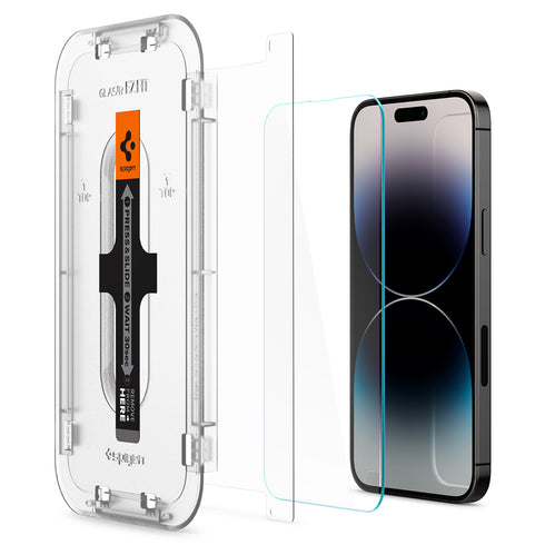 מגן מסך Spigen ל-iPhone 14 Pro Max / 14 Pro – GLAS.tR EZ Fit | הגנה על החיישן