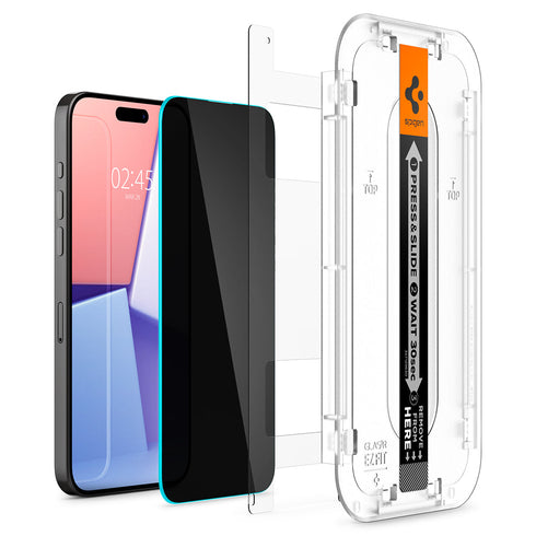Spigen iPhone 15 Pro 螢幕保護貼 – GLAS.tR EZ Fit | 隱私保護