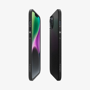 ACS04813 - iPhone 14 Pro Max Case Liquid Air in matte black showing the back