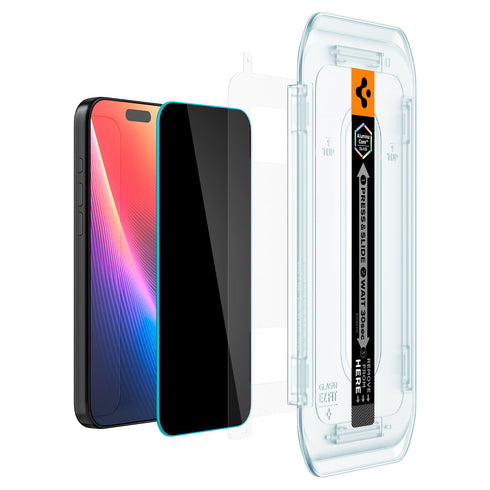 Spigen iPhone 17 Pro Max 螢幕保護貼 – GLAS.tR EZ Fit (2入裝) | 隱私保護