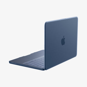 Spigen Air Skin Frost Indigo rear and side view for MacBook Neo 13-inch