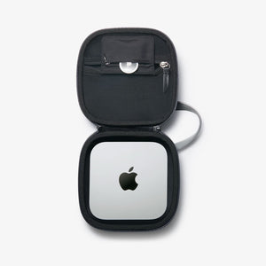 Spigen Mac mini M4 / M4 Pro (2024) Carrying Pouch – Klasden — Charcoal Gray, fit, construction or use view 3