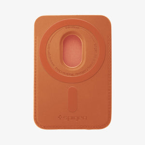 Back view of the Spigen Valentinus MagFit Metallic Orange wallet