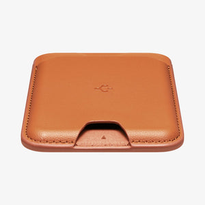 Close-up of the card access tab on the Spigen Valentinus MagFit wallet