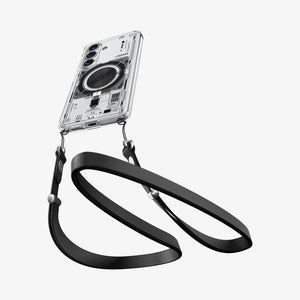 Spigen Galaxy S26 Plus Case Ultra Hybrid Neo One (Mag Fit) showing device and case with double strap on bottom