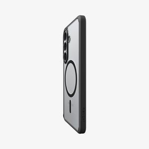 Spigen Galaxy S26 Case Ultra Hybrid (Mag Fit) Matte Black showing the back and partial side