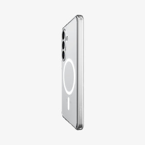 Spigen Galaxy S26 Case Ultra Hybrid (Mag Fit) Crystal Clear showing the back and partial side