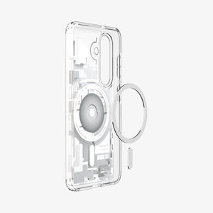 Spigen Galaxy S26 Case Ultra Hybrid Zero One (Mag Fit) White showing the back and partial side with mag fit technology
