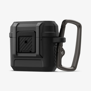 Spigen Lock Fit AirPods 5 and AirPods 4 case in Matte Black view 1