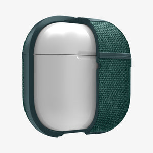 Cutaway view of Spigen Urban Fit AirPods 4 case in Midnight Green