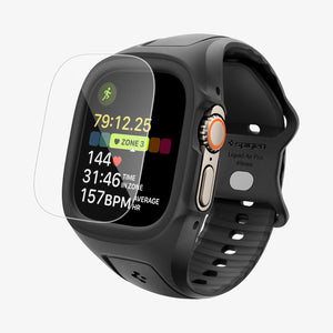 Spigen Apple Watch Ultra 49mm Case & Band – Liquid Air Pro + Screen Protector in Black