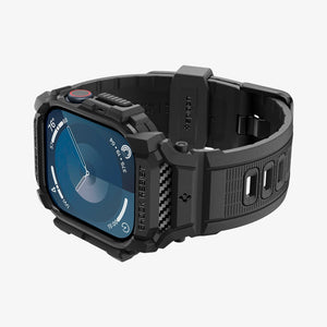 ACS08591 - Apple Watch Series 11 / 10 (42mm) Case Rugged Armor Pro in Matte Black showing the front, sides, inner side and bottom