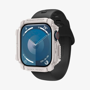 ACS08600 - Apple Watch Series 11 / 10 (46mm) Case Rugged Armor in Dune Beige showing the front, partial sides and inner bottom