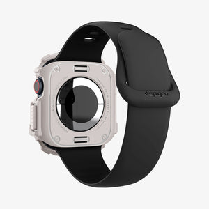 ACS08600 - Apple Watch Series 11 / 10 (46mm) Case Rugged Armor in Dune Beige showing the back, partial sides, inner and bottom