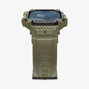 ACS08608 - Apple Watch Series 11 / 10 (46mm) Case Rugged Armor Pro in Vintage Khaki showing the partial front, partial side and bottom