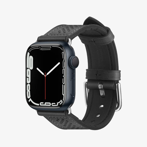 062MP25079 - Apple Watch Series (Apple Watch (49mm)/Apple Watch (45mm)/Apple Watch (42mm)) Watch Band Retro Fit in black showing the front