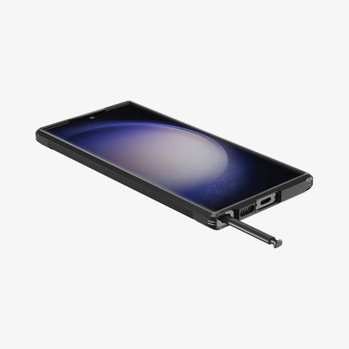 ACS05623 - Galaxy S23 Ultra Case Tough Armor in black showing the back