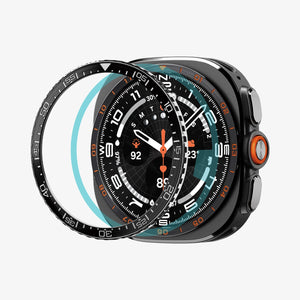Spigen Galaxy Watch Ultra 2 47mm Bezel Ring - Bezel Tune - Black - white background detail image 2