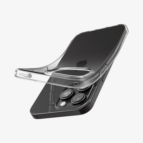 ACS06557 - iPhone 15 Pro Max Case Liquid Crystal in crystal clear showing the back