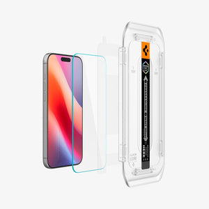 Spigen iPhone 18 Pro Max Screen Protector – GLAS.tR EZ Fit, Online Version – 2 Pack – Protector, phone and tray