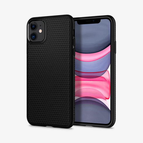 075CS27134 - iPhone 11 Pro Max Case Liquid Air in matte black showing the back