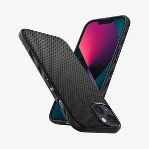 ACS03201 - iPhone 13 Pro Max Case Liquid Air in matte black showing the back