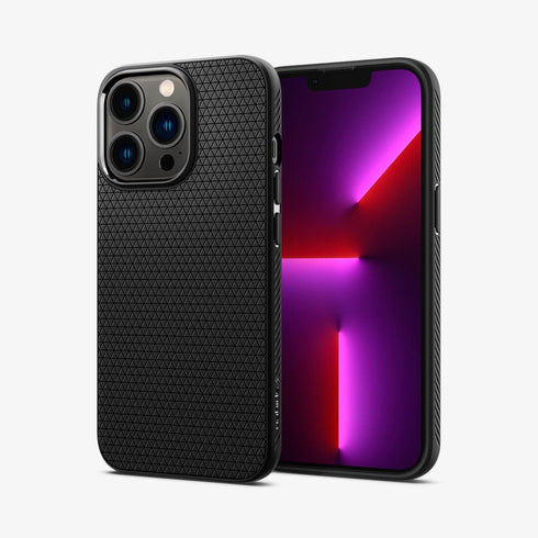 ACS03201 - iPhone 13 Pro Max Case Liquid Air in matte black showing the back