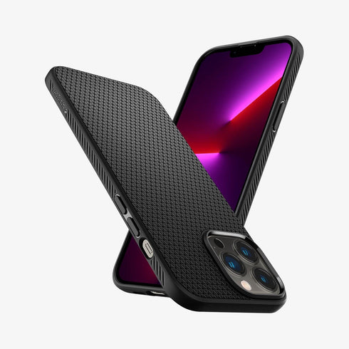 ACS03201 - iPhone 13 Pro Max Case Liquid Air in matte black showing the back