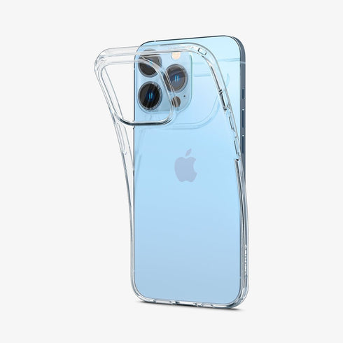 ACS03197 - iPhone 13 Pro Max Case Liquid Crystal in crystal clear showing the back