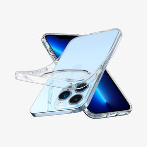 ACS03197 - iPhone 13 Pro Max Case Liquid Crystal in crystal clear showing the back