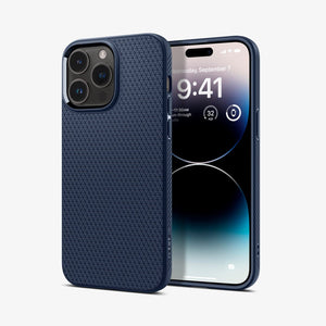 ACS04813 - iPhone 14 Pro Max Case Liquid Air in matte black showing the back