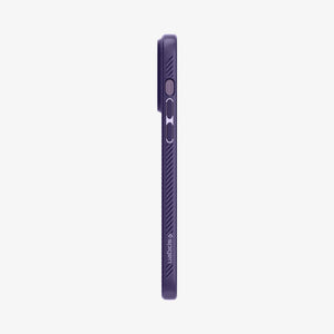 Spigen iPhone 14 Pro Max Case – Liquid Air - Deep Purple - volume-button side profile