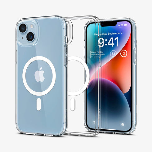 ACS04825 - iPhone 14 Pro Max Case Ultra Hybrid (MagFit) in white showing the back