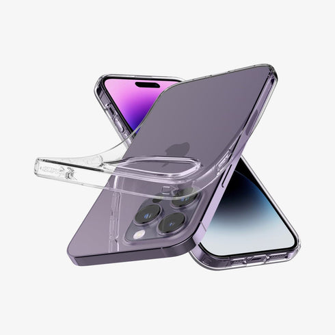 ACS04809 - iPhone 14 Pro Max Case Liquid Crystal in crystal clear showing the back