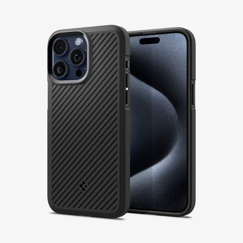 ACS06441 - iPhone 15 Pro Max Case Core Armor in matte black showing the back