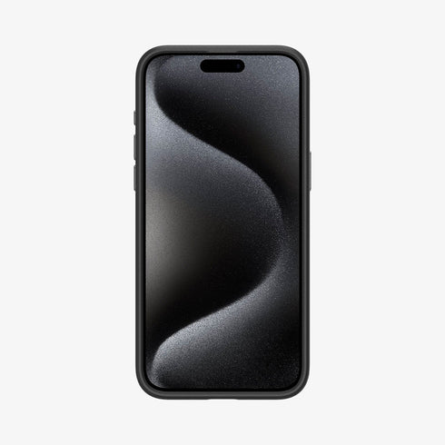 ACS07044 - iPhone 15 Pro Max Case Enzo Aramid (MagFit) in matte black showing the back