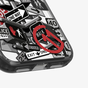 Spigen c11 Signal layered road-sign artwork and MagFit detail