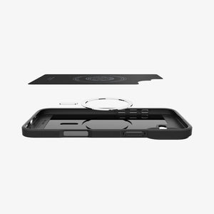 Spigen Core Armor MagFit case in Matte Black for iPhone 16 - magnetic liner and case components
