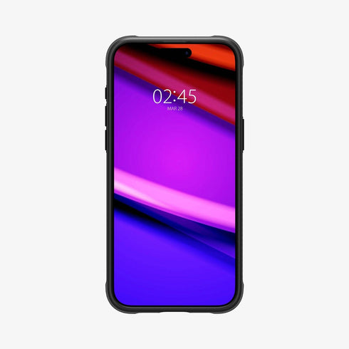 ACS06561 - iPhone 15 Pro Max Case Rugged Armor (MagFit) in matte black showing the back