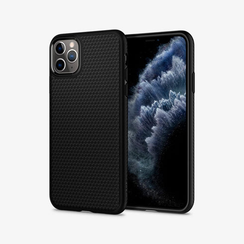 075CS27134 - iPhone 11 Pro Max Case Liquid Air in matte black showing the back