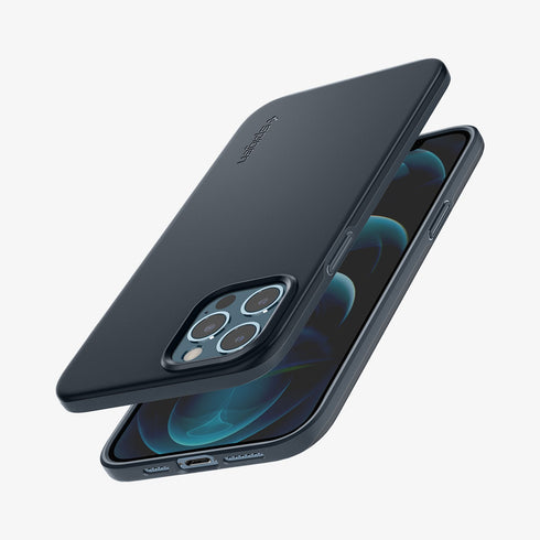 ACS01612 - iPhone 12 Pro Max Case Thin Fit in black showing the back