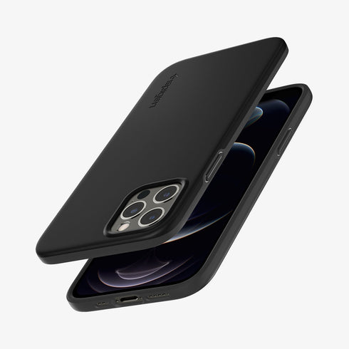 ACS01612 - iPhone 12 Pro Max Case Thin Fit in black showing the back