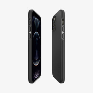 ACS01612 - iPhone 12 Pro Max Case Thin Fit in black showing the back