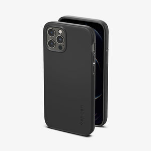 ACS01612 - iPhone 12 Pro Max Case Thin Fit in black showing the back