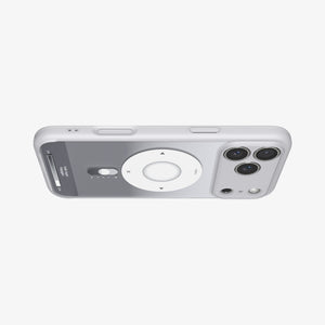 ACS10075 - iPhone 17 Pro Case Ultra Hybrid Classic (MagFit) in Classic Silver showing the back and side in landscape orientation