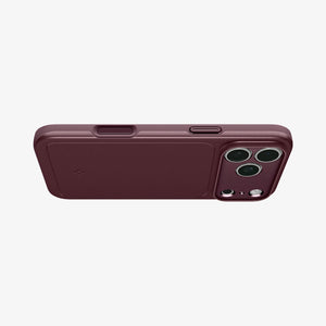 Spigen iPhone 18 Pro Max Thin Fit MagFit Dark Cherry – bottom port and speaker cutouts