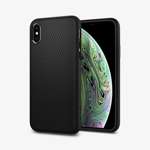 064CS24872 - iPhone XR Case Liquid Air in Black showing the back